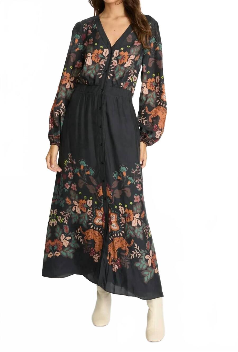 NEW CABALLERO molly maxi dress in leo peony